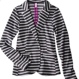 Super cute gray and white striped blazer